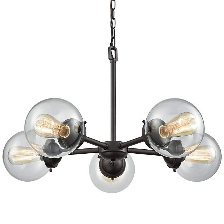 Image 1 Beckett 26" Wide 5-Light Chandelier - Oil Rubbed Bronze
