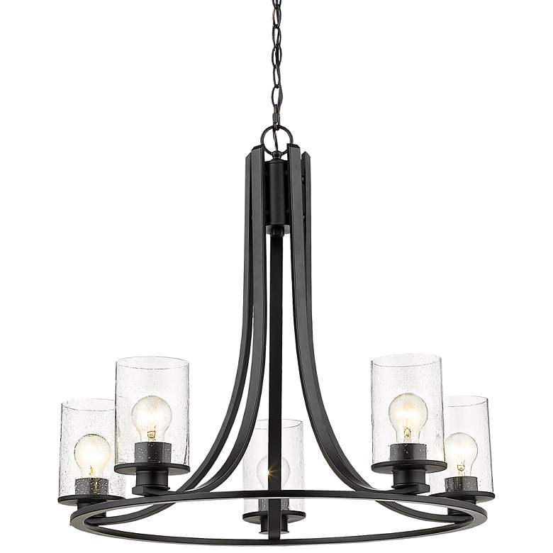 Image 3 Beckett 27" Wide Matte Black 5-Light Chandelier