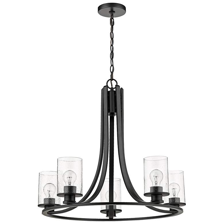Image 5 Beckett 27" Wide Matte Black 5-Light Chandelier more views