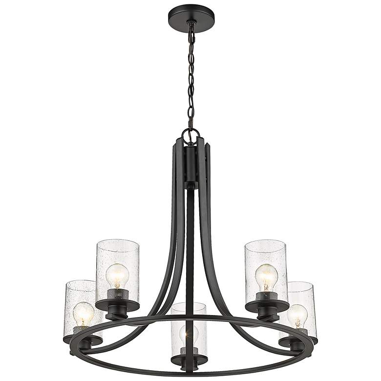 Image 6 Beckett 27" Wide Matte Black 5-Light Chandelier more views