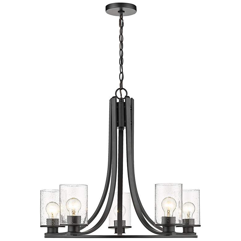 Image 7 Beckett 27" Wide Matte Black 5-Light Chandelier more views
