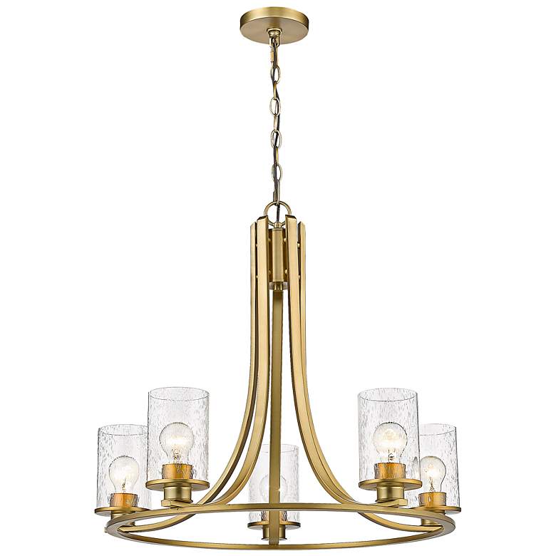 Image 2 Beckett 27" Wide Olde Brass 5-Light Chandelier