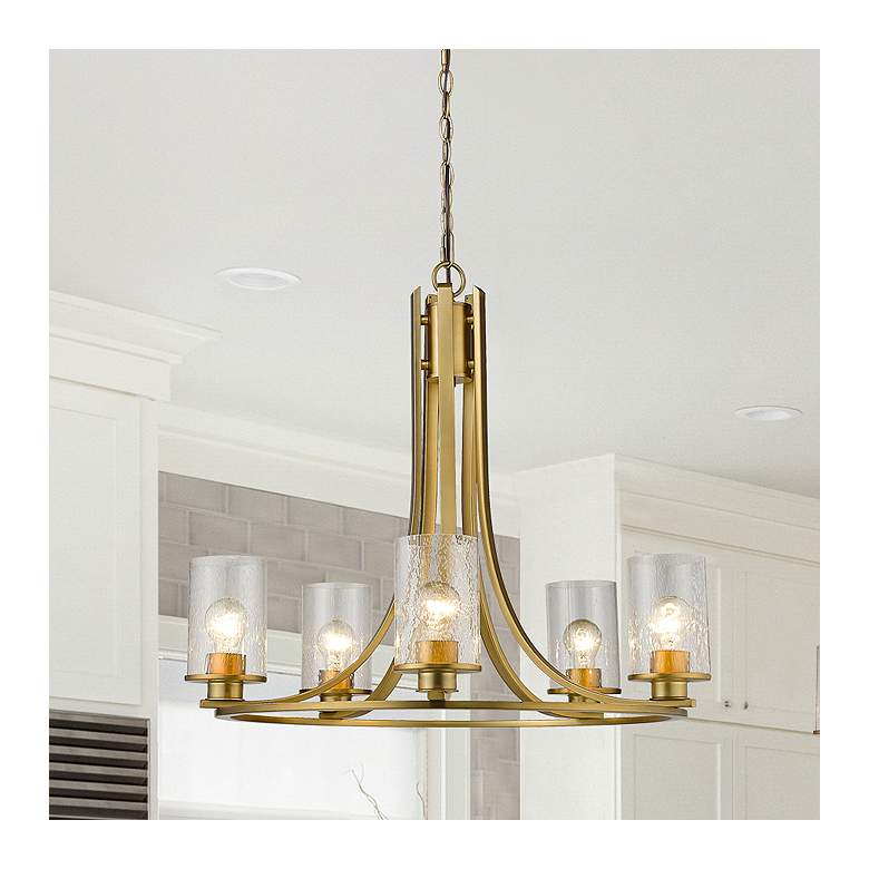 Image 1 Beckett 27" Wide Olde Brass 5-Light Chandelier