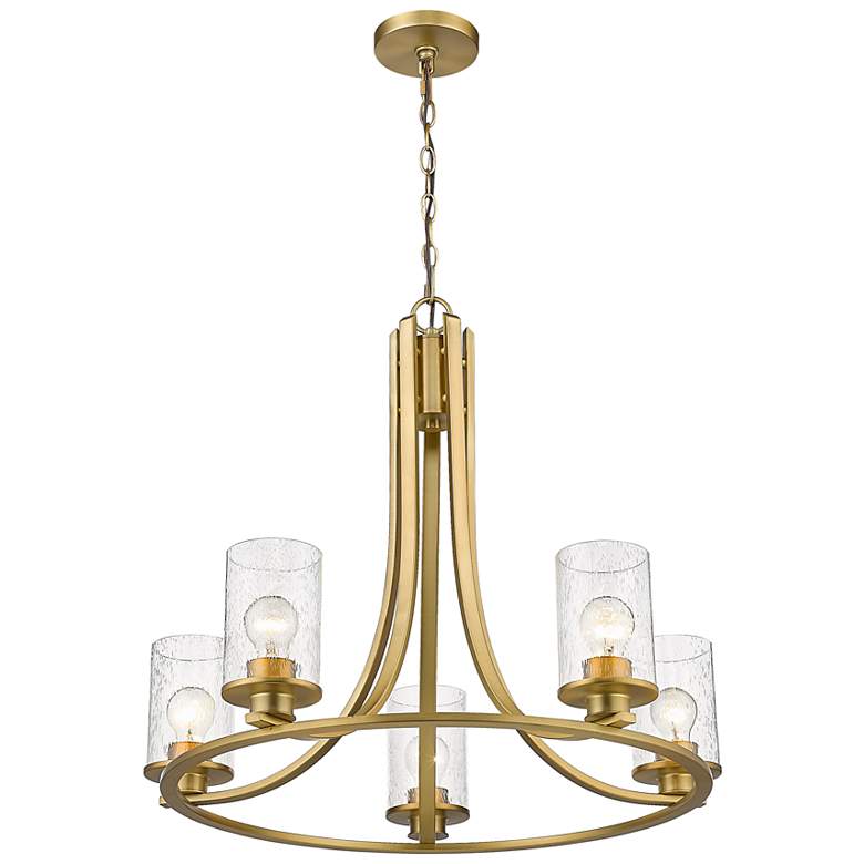 Image 6 Beckett 27" Wide Olde Brass 5-Light Chandelier more views