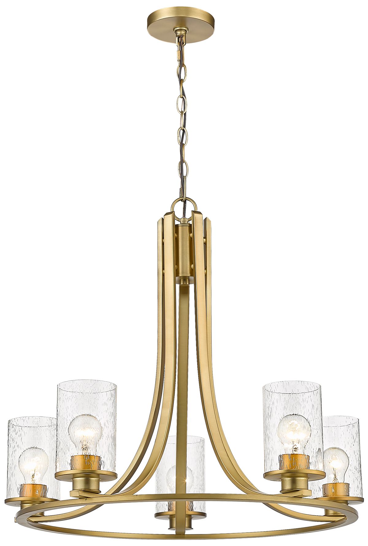 Beckett 27" Wide Olde Brass 5-Light Chandelier