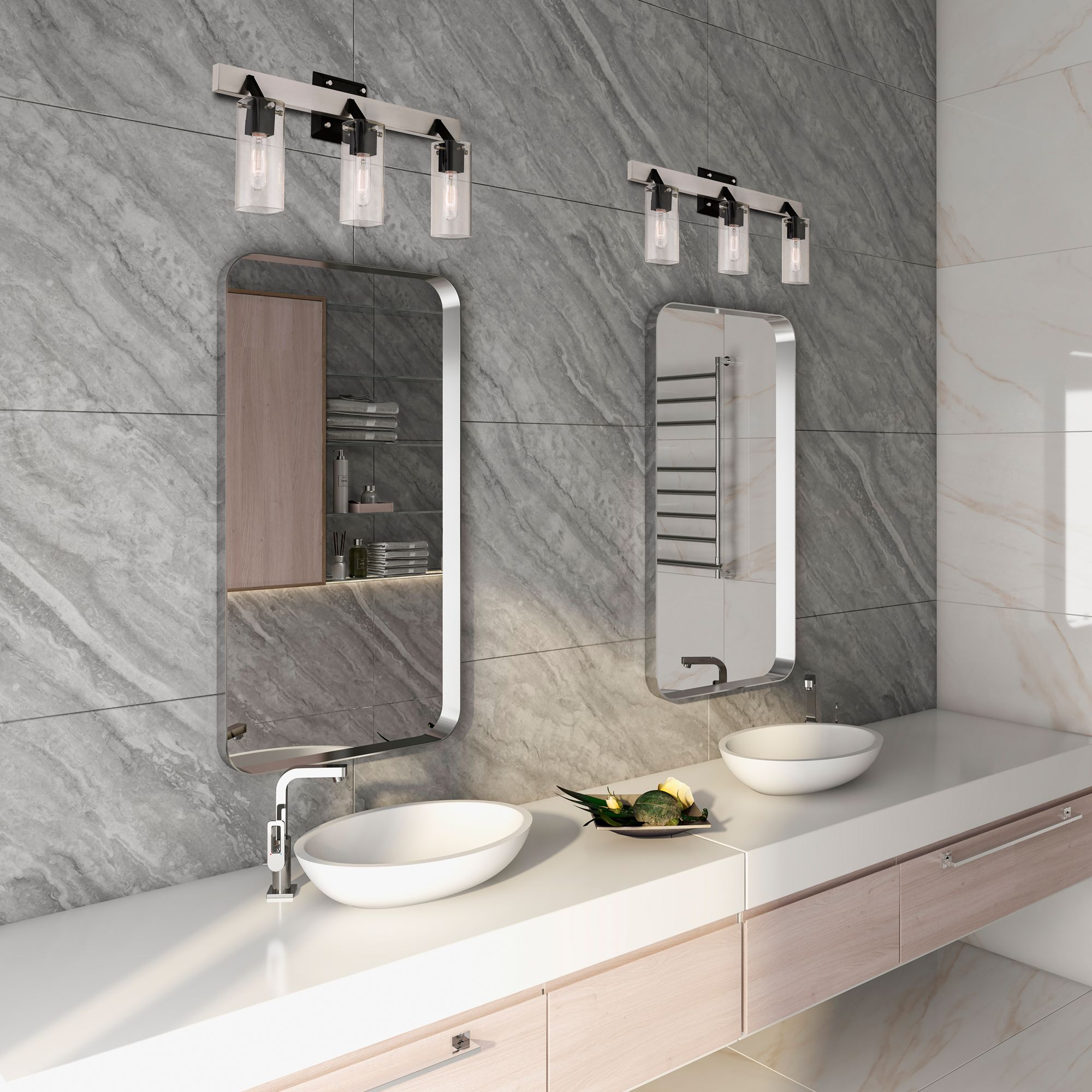 Beckett 3 Light Brushed Nickel Vanity Sconce