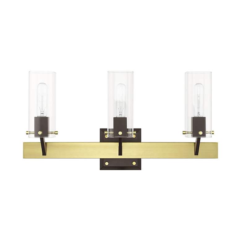 Image 4 Beckett 3 Light Satin Brass Vanity Sconce more views