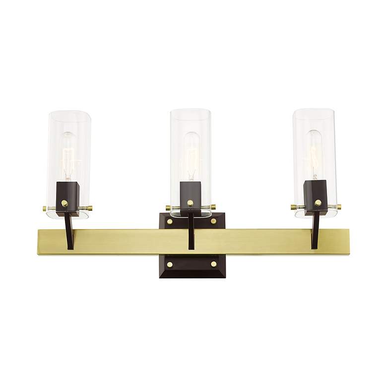Image 5 Beckett 3 Light Satin Brass Vanity Sconce more views