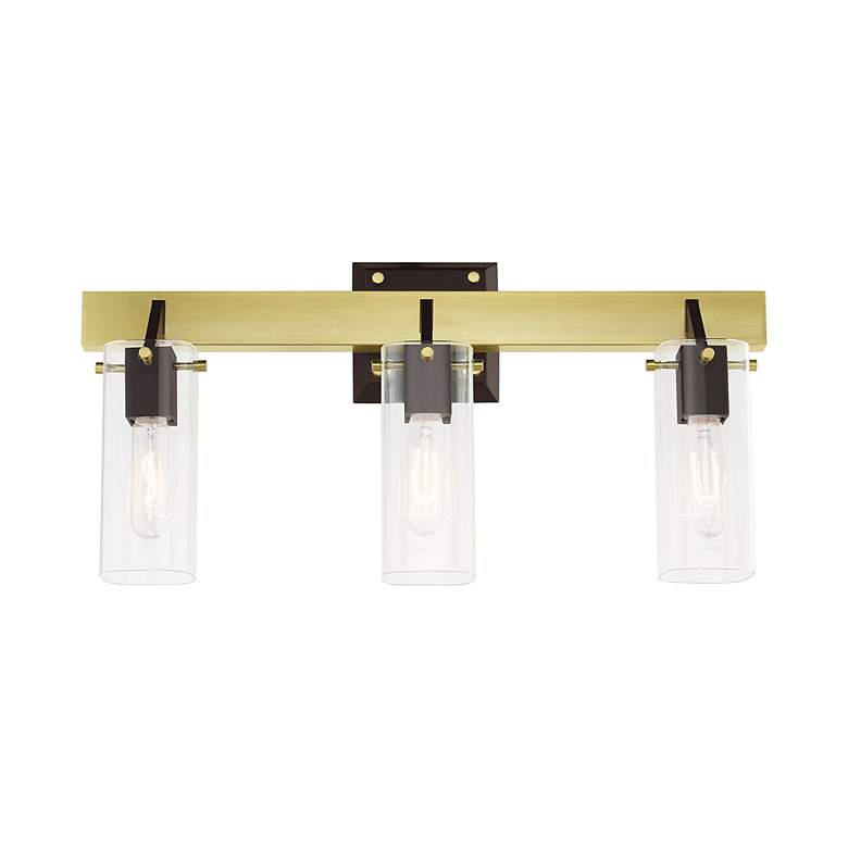 Image 6 Beckett 3 Light Satin Brass Vanity Sconce more views