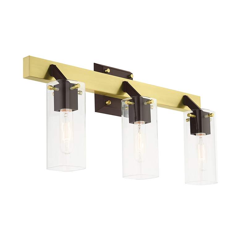 Image 7 Beckett 3 Light Satin Brass Vanity Sconce more views