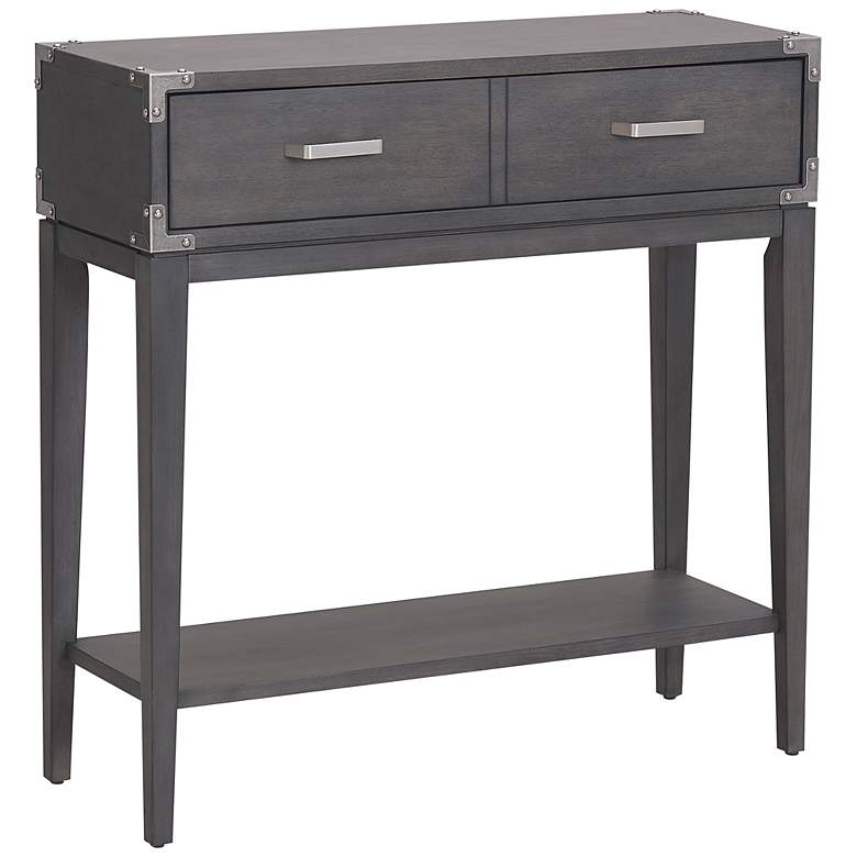 Image 2 Beckett 30 inch Wide Soft Anthracite Wood 1-Drawer Hall Stand