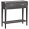 Beckett 30" Wide Soft Anthracite Wood 1-Drawer Hall Stand