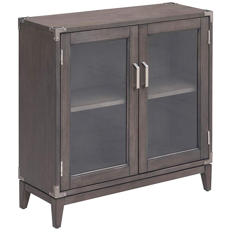 Image 2 Beckett 30" Wide Soft Anthracite Wood 2-Door Foyer Cabinet