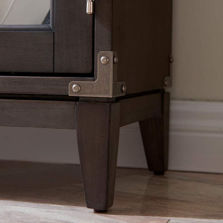 Image 5 Beckett 30" Wide Soft Anthracite Wood 2-Door Foyer Cabinet more views