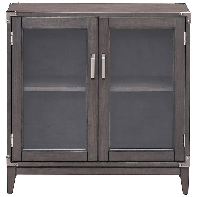 Image 6 Beckett 30" Wide Soft Anthracite Wood 2-Door Foyer Cabinet more views