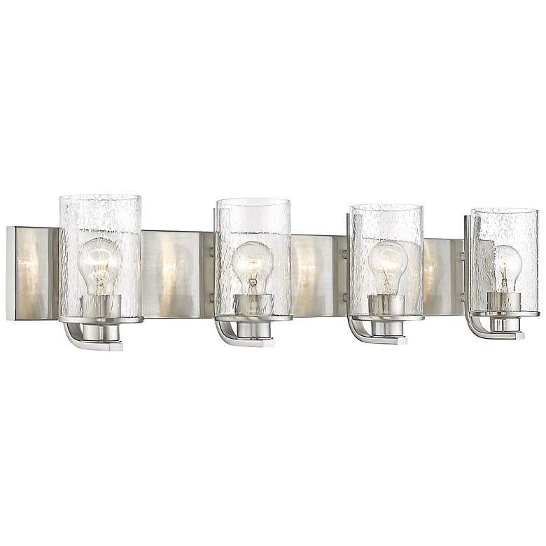 Image 3 Beckett 34" Wide Brushed Nickel 4-Light Vanity Bath Light