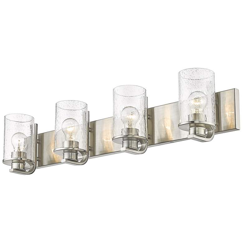 Image 6 Beckett 34 inch Wide Brushed Nickel 4-Light Vanity Bath Light more views