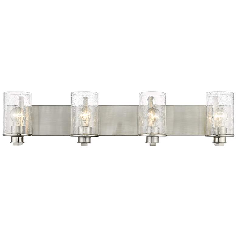 Image 7 Beckett 34 inch Wide Brushed Nickel 4-Light Vanity Bath Light more views