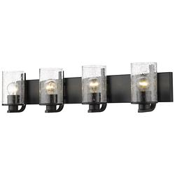 Beckett 34" Wide Matte Black 4-Light Bath Light
