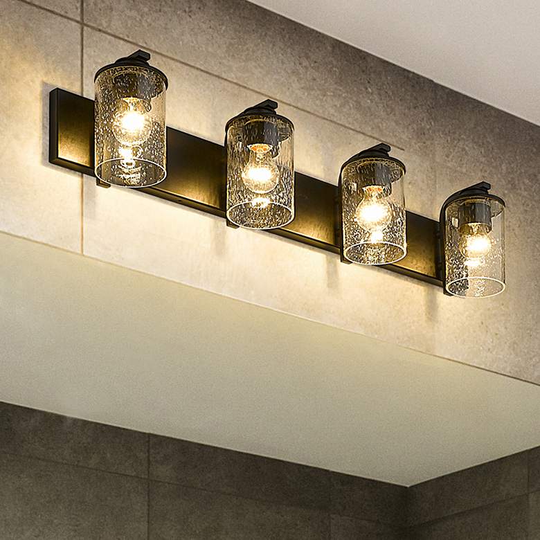 Image 2 Beckett 34" Wide Matte Black 4-Light Bath Light