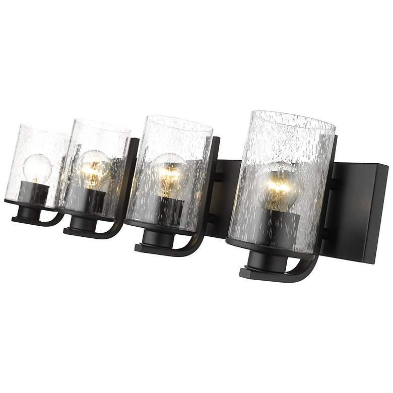 Image 6 Beckett 34" Wide Matte Black 4-Light Bath Light more views