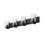 Beckett 34" Wide Matte Black 4-Light Bath Light in scene