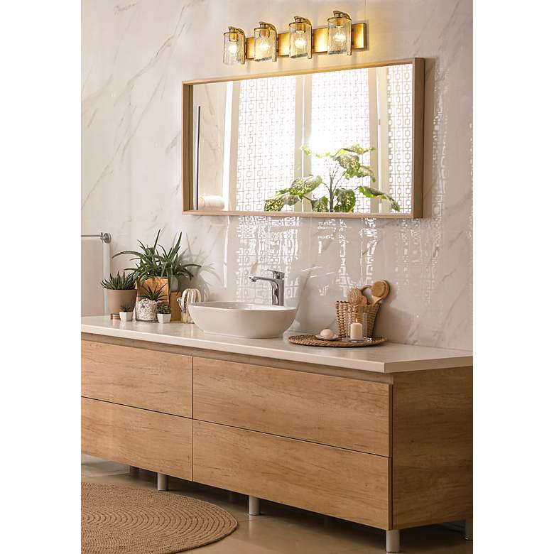 Image 4 Beckett 34" Wide Olde Brass 4-Light Vanity Bath Light more views
