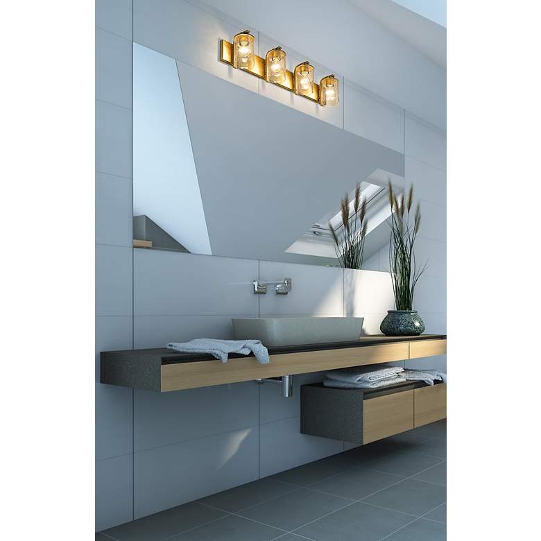 Image 5 Beckett 34" Wide Olde Brass 4-Light Vanity Bath Light more views