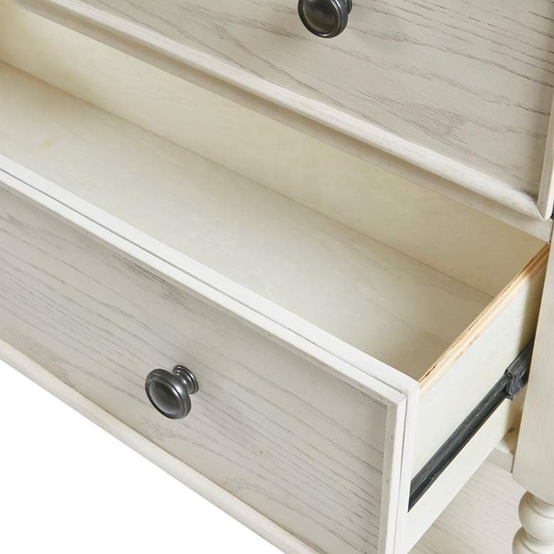 Image 4 Beckett 36" Wide Antique White Wood 2-Drawer Accent Chest more views