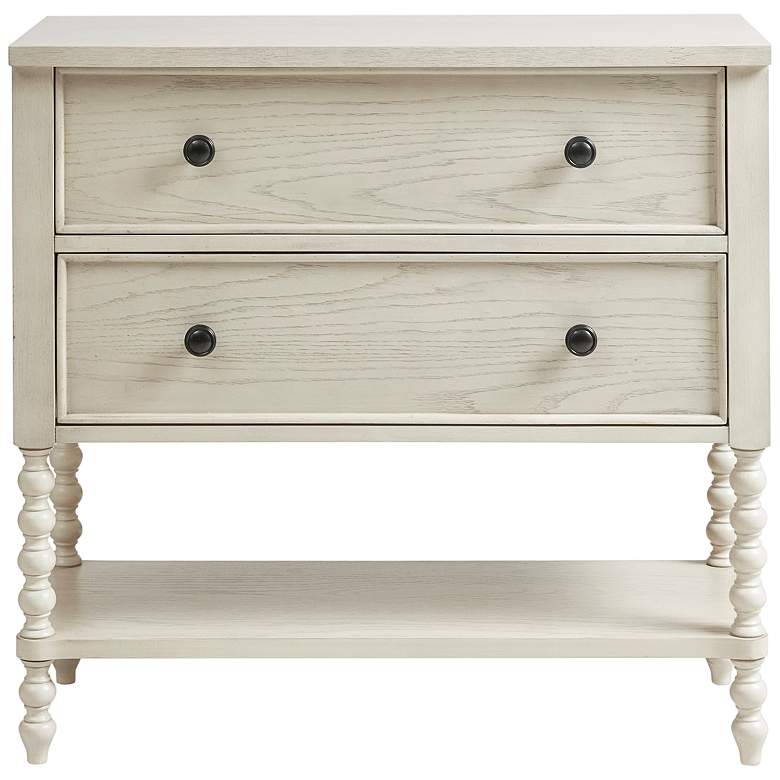 Image 7 Beckett 36" Wide Antique White Wood 2-Drawer Accent Chest more views