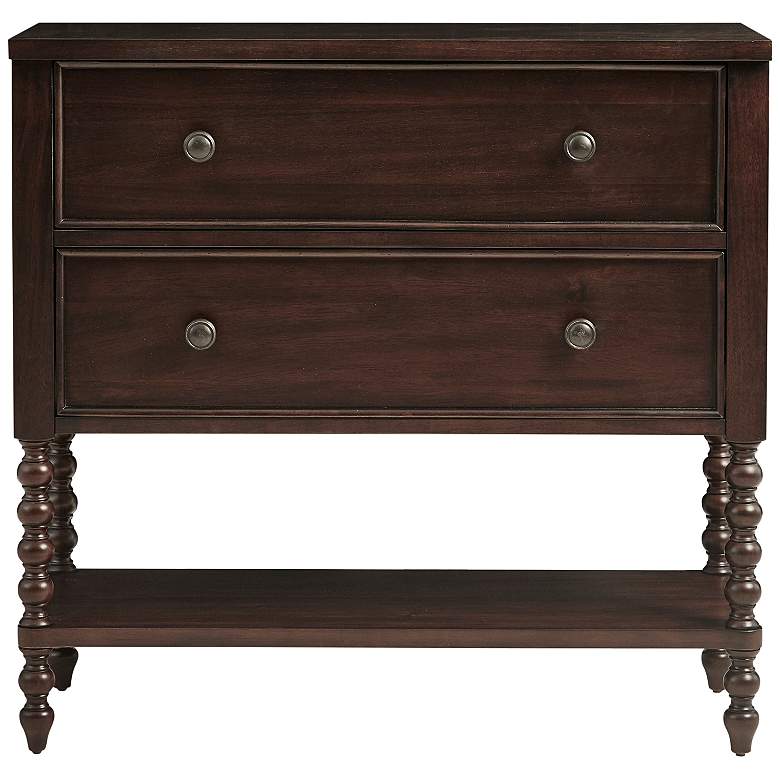 Image 7 Beckett 36 inchW Dark Morocco Brown Wood 2-Drawer Accent Chest more views