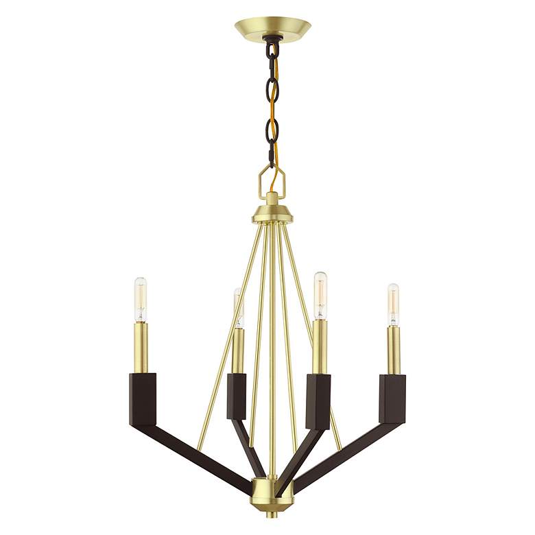 Image 3 Beckett 4 Light Satin Brass Mini Chandelier more views