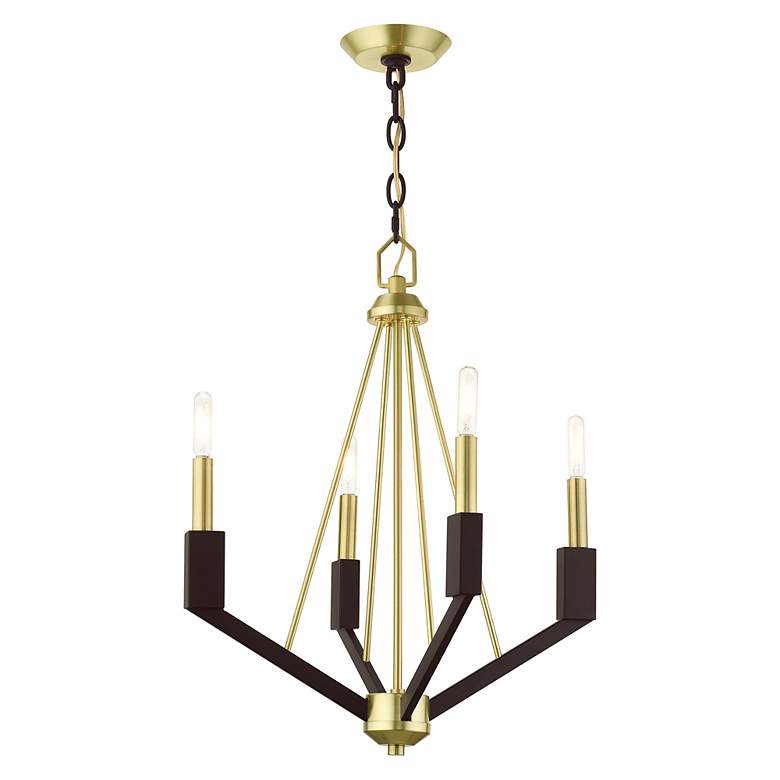 Image 4 Beckett 4 Light Satin Brass Mini Chandelier more views