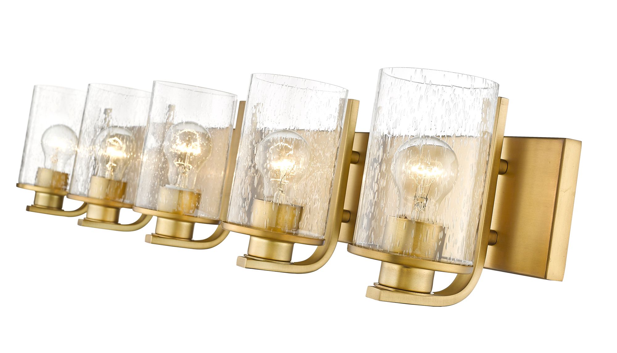 Beckett 42" Wide Olde Brass 5-Light Bath Light in scene