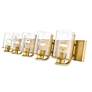 Beckett 42" Wide Olde Brass 5-Light Bath Light in scene
