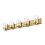 Beckett 42" Wide Olde Brass 5-Light Bath Light in scene