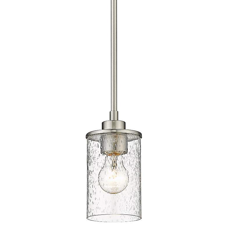Image 1 Beckett 5 1/4" Wide Brushed Nickel Mini Pendant