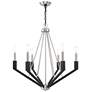 2_Beckett 6 Light Brushed Nickel and Black Chandelier