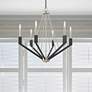 1_Beckett 6 Light Brushed Nickel and Black Chandelier