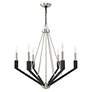 3_Beckett 6 Light Brushed Nickel and Black Chandelier more views