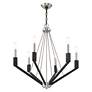 5_Beckett 6 Light Brushed Nickel and Black Chandelier more views