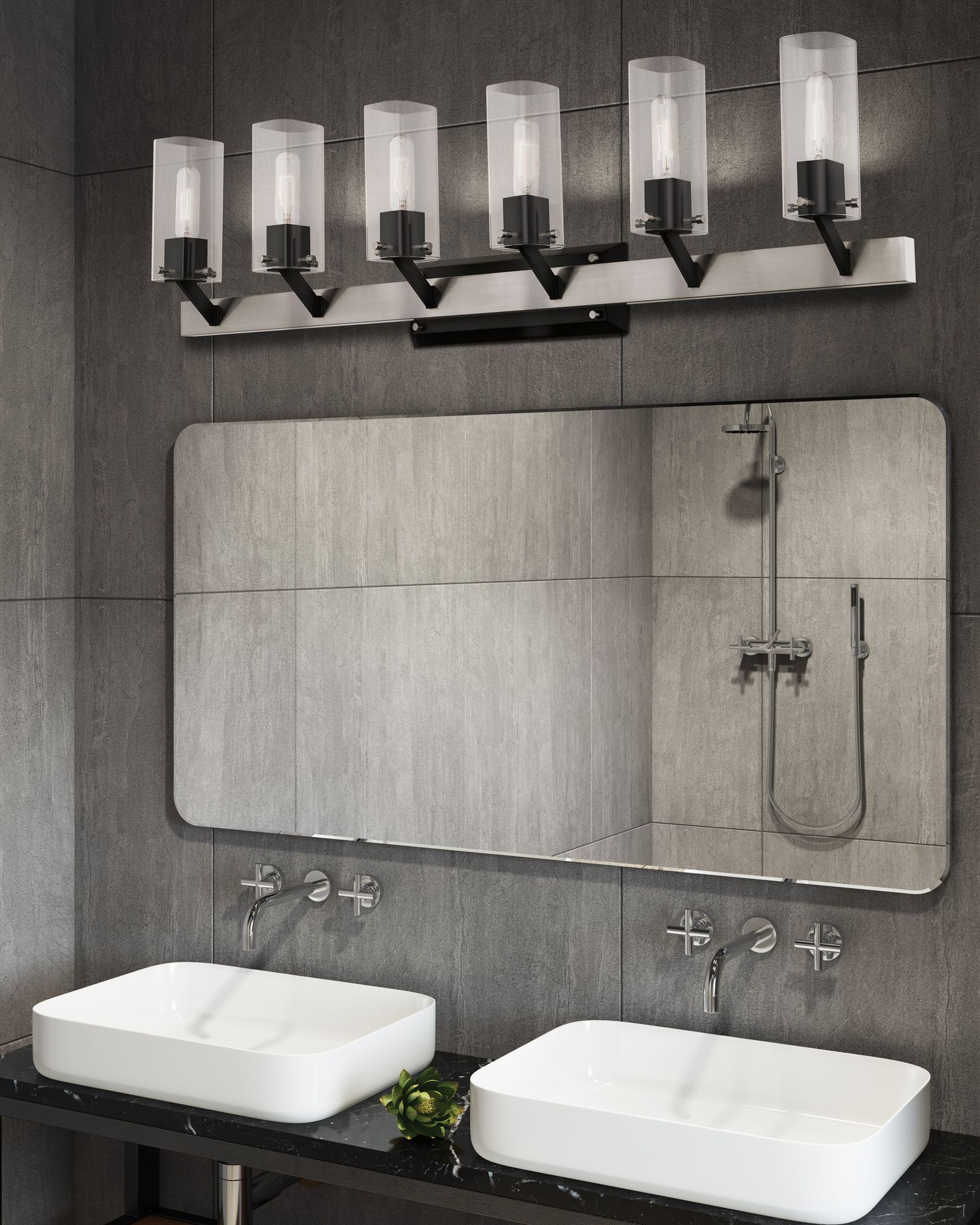 Beckett 6 Light Brushed Nickel Vanity Sconce