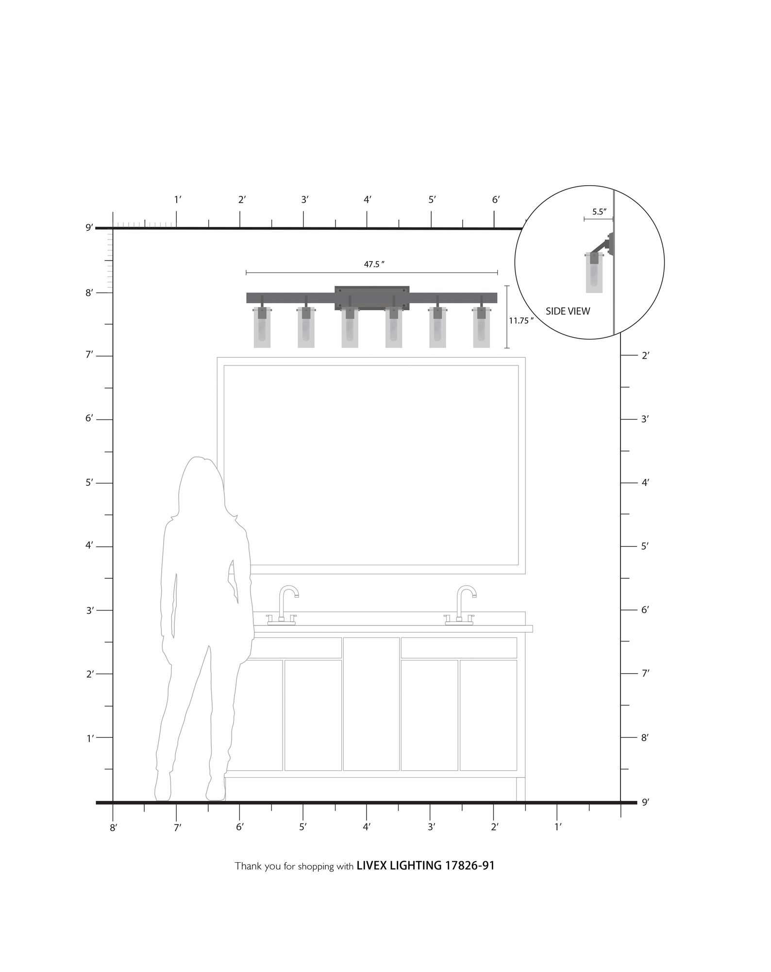 Beckett 6 Light Brushed Nickel Vanity Sconce