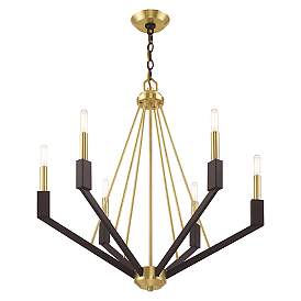 Image5 of Beckett 6 Light Satin Brass and Bronze Chandelier more views