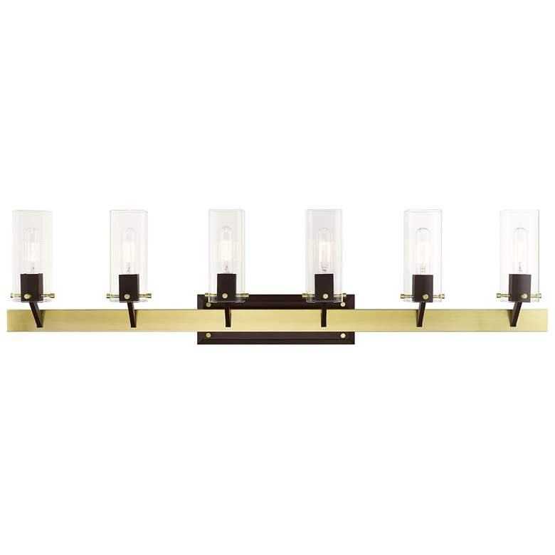 Image 1 Beckett 6 Light Satin Brass Vanity Sconce