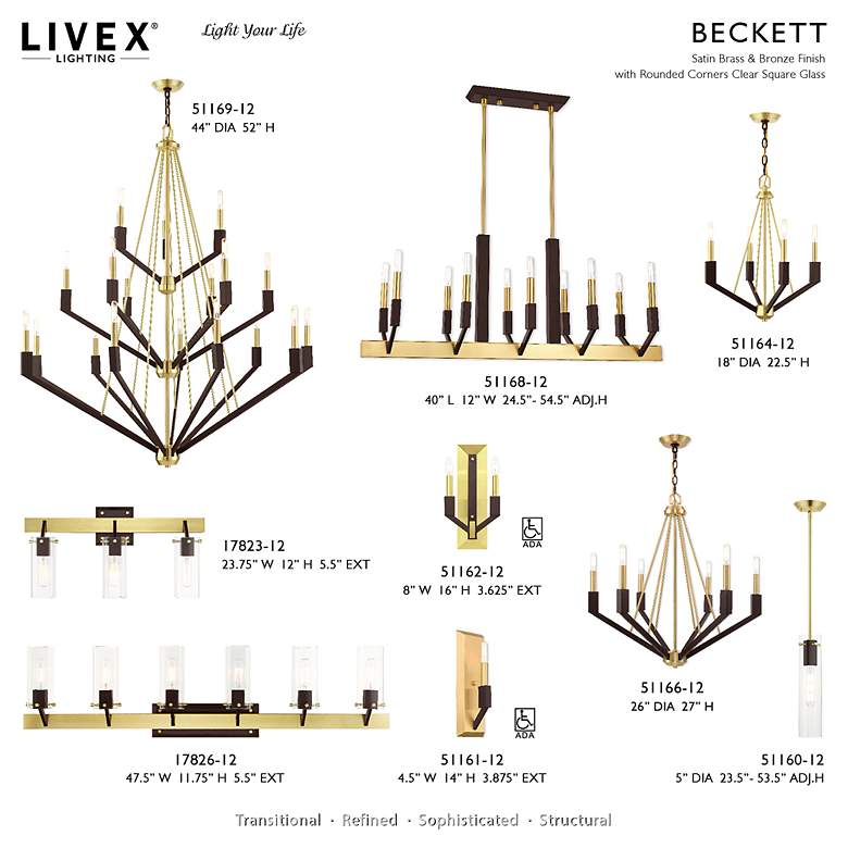 Image 3 Beckett 6 Light Satin Brass Vanity Sconce more views