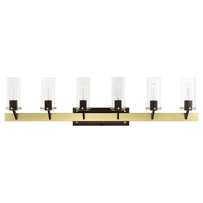 Image 4 Beckett 6 Light Satin Brass Vanity Sconce more views