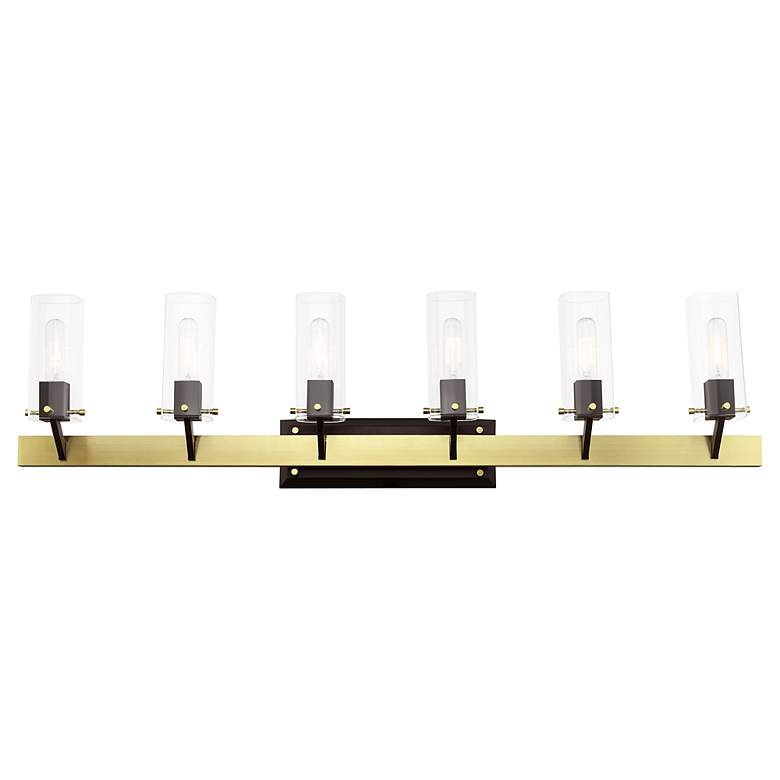 Image 5 Beckett 6 Light Satin Brass Vanity Sconce more views