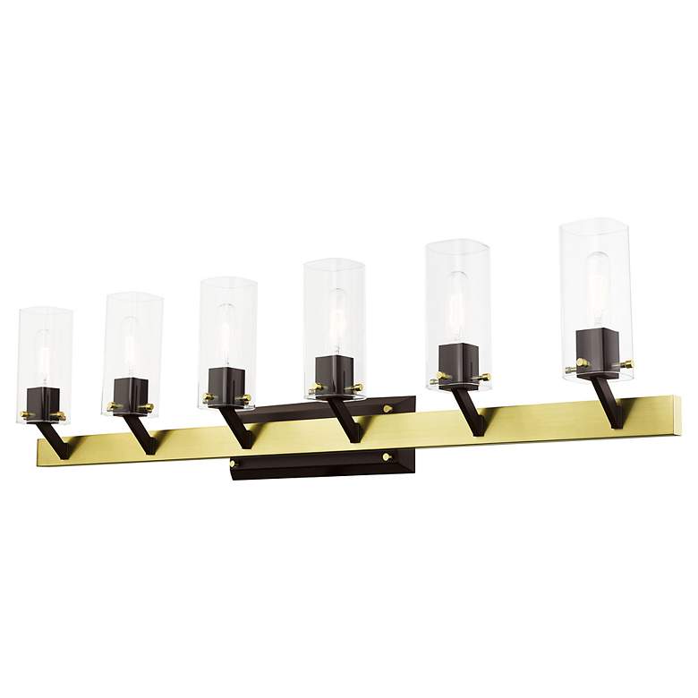 Image 7 Beckett 6 Light Satin Brass Vanity Sconce more views