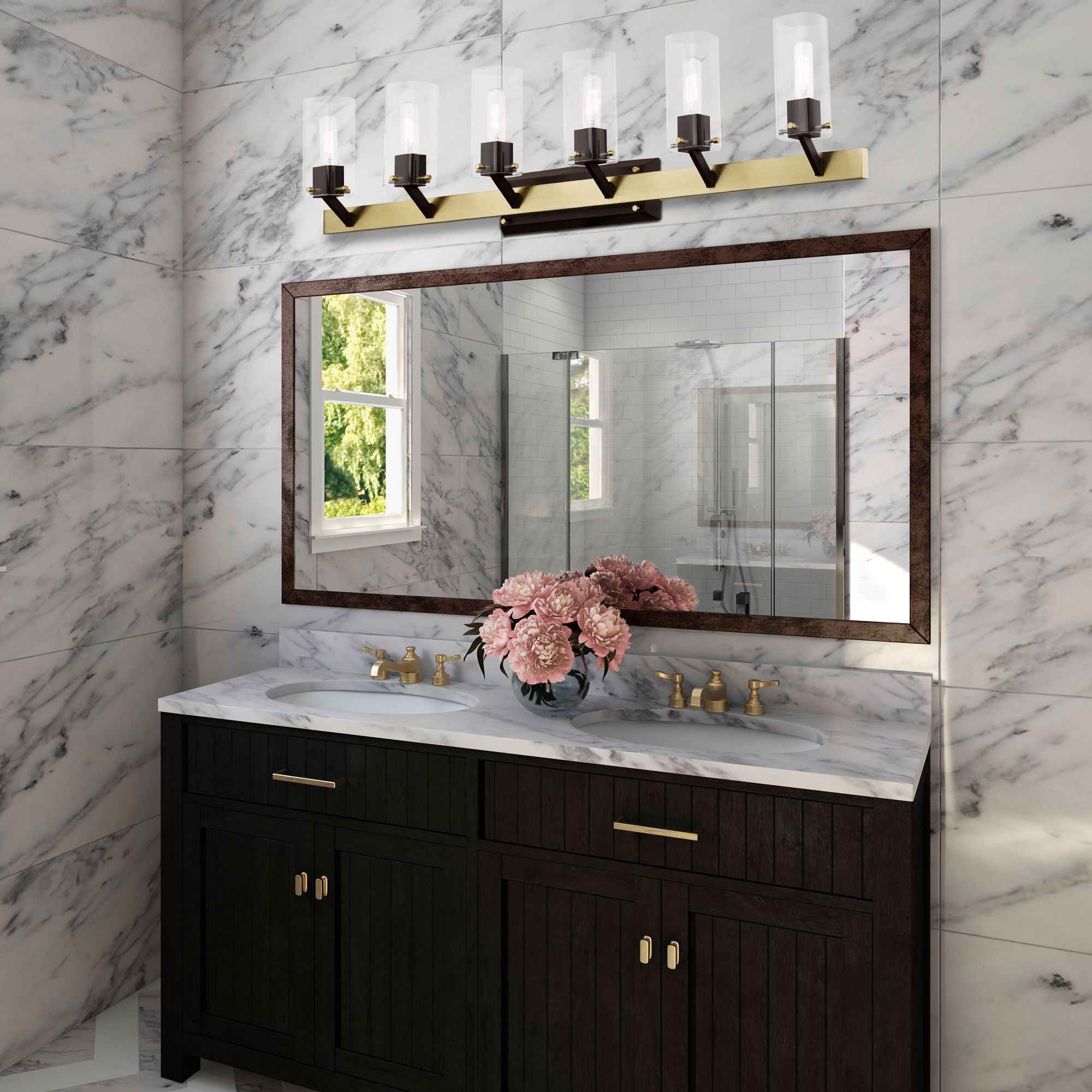 Beckett 6 Light Satin Brass Vanity Sconce